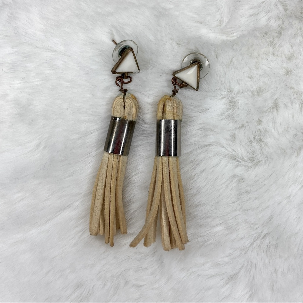 Neutral tassel earrings